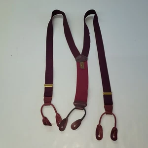 Tirantes ajustables con botones borgoña Trafalgar para hombre detalles de cuero - Imagen 1 de 4