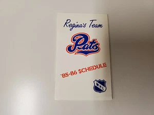 RS20 Regina Pats 1985/86 Minor Hockey Pocket Schedule - Labatt's - Picture 1 of 2