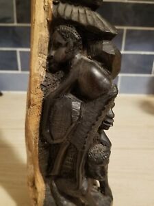 Antique African  Tribe Wooden Carved Art Statue Mask