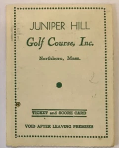 Vintage 1960’s Juniper Hill Golf Course, Northboro, MA Ticket & Score Card - Picture 1 of 3
