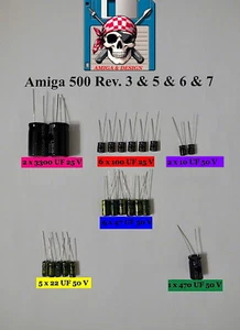 🕹️ Commodore AMIGA 500 Rev. 3 / 5 / 6 A / 7 - Elkos Kondensatoren - Recap 🕹️ - Bild 1 von 4