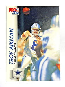 HALL OF FAMER TROY AIKMAN Dallas Cowboys 1992 Pro Set Football Card #473