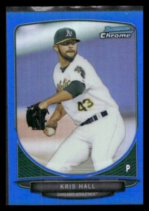 2013 Bowman #BCP40 Kris Hall /250 Chrome Prospects Blue Refractors Athletics