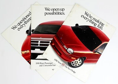 3 1998 Dodge Ram Van Passenger Wagon Stratus Neon Full Color Ad Brochures - Image 1 of 4