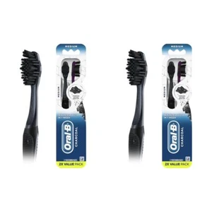 Oral-B Charcoal Toothbrushes, Medium 2ct (Pack of 2) - Picture 1 of 9