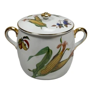 Evesham Gold by Royal Worcester Bean Pot & Lid Porcelain Discontinued Piece - Picture 1 of 8