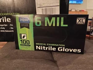 Black Nitrile Gloves HEAVY DUTY 6 Mil Nitrile Chemical Resistant Medical Cook... - Picture 1 of 8