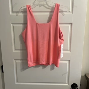 Lucky in Love NWD Fitted Vaportex Tank Top Size XL in Solid Pink - Picture 1 of 2