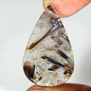 Natural Stick Agate Gemstone 34.60 Cts Loose Pear Cabochon From Turkey 24x40x5mm