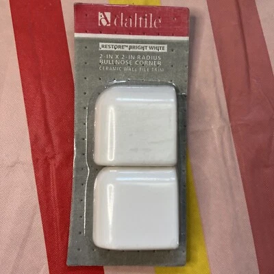 Daltile Bright White 2" x 2" Bullnose Corners RE15 Bright White Restore NEW - Image 1 of 4