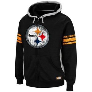 pittsburgh steelers full zip moletom com capuz