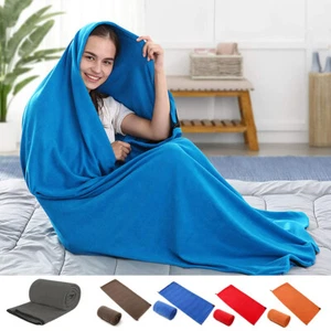 Sleeping Bag Liner Travel Fleece Hiking Camping Tent Mat Sleep Sack Breathable - Picture 1 of 32