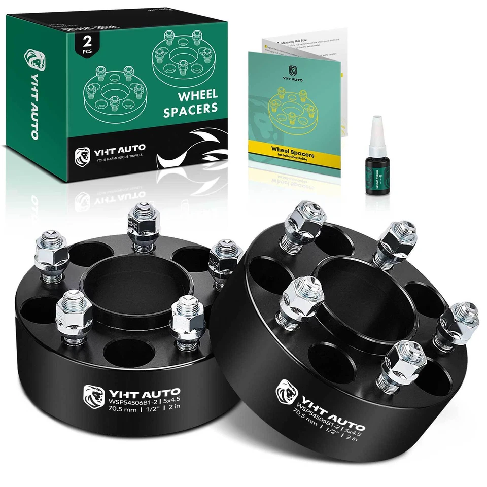 Espaçadores de roda 2 peças 5x4,5" a 5x4,5" 1/2"x20 70,5mm 2" para Ford Edge Lincoln MKX - Imagem 1 de 4