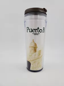 STARBUCKS 2004 Puerto Rico Brown/Tan Plastic 12oz Cold Tumbler - Picture 1 of 8