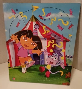 2003 Viacom Mattel Dora the Explorer & Boots the Monkey Wooden 8 Piece Puzzle - Picture 1 of 8