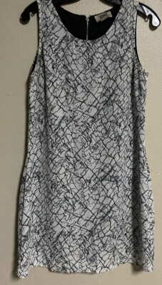 Kenar Vestido Sin Mangas Talla 2 Negro Blanco Geométrico Envío Gratis Foto 1 de 4