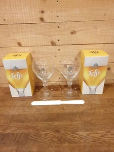 2 x Leffe Stemmed Glasses Glass 0.25L & Beer Foam Skimmer - BOXED & BRAND NEW - Picture 1 of 12