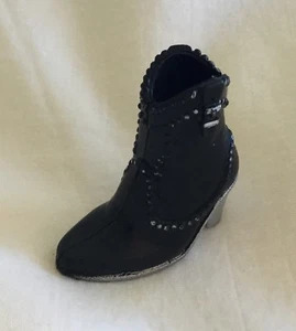 Barbie My Scene Replacement Shoe / Boot - Black Silver Mid Cowboy Western Boot - Picture 1 of 4