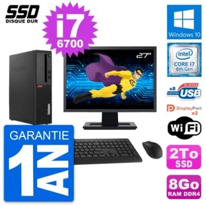 PC LENOVO M910s SFF Bildschirm 27 " Intel Core i7-6700 RAM 8Go SSD 2To Windows - Bild 1 von 8