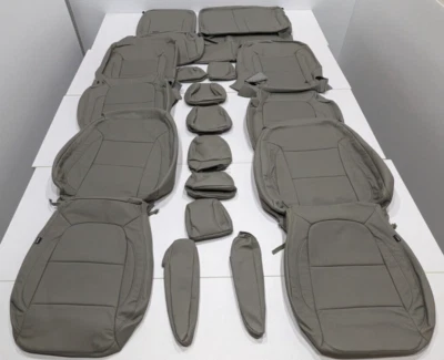 For Chevrolet Traverse LT 7 Passenger 2018-2023 Grey Leather Seat Covers LR126 - Image 1 of 4