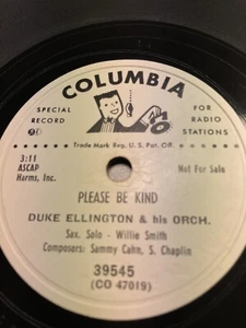78 Rpm; DUKE ELLINGTON & His Orch; Please Be Kind & Deep Night; Columbia-Promo - Picture 1 of 6