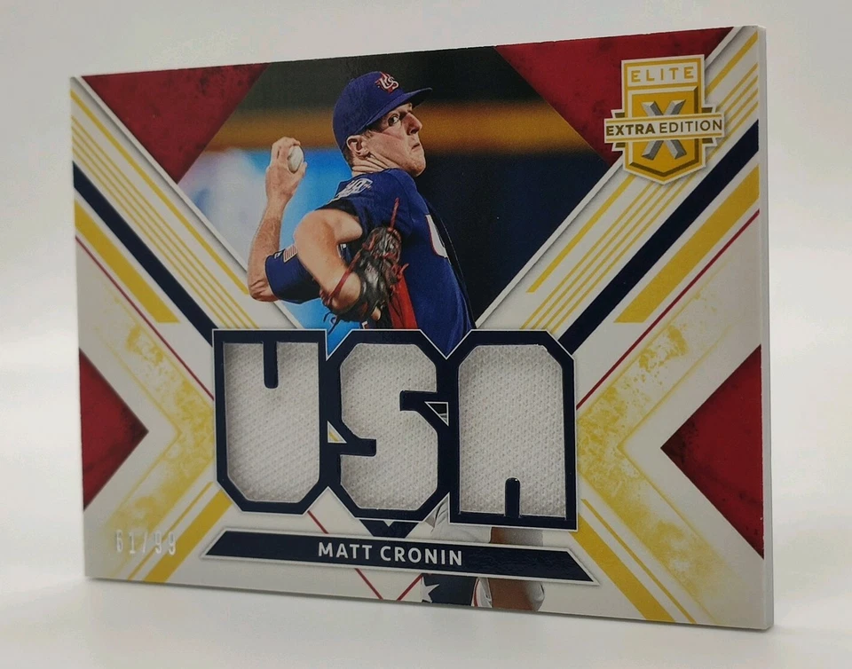 2019 Panini Elite Extra Edition Matt Cronin USA Game Used Jersey 10/99 - Image 1 of 3