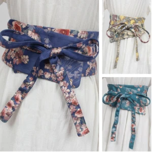 Mujeres Corsé Japonés Cinturón Cintura Extra Ancho Retro Japonés Obi Estampado - Imagen 1 de 13