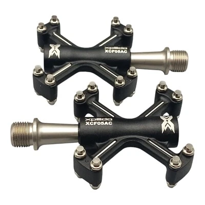 Pedais planos XPEDO Traverse 5 preto leve anodizado Shimano - NOVO - Imagem 1 de 4