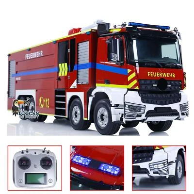 8x4 I6S Radio 1/14 Assembled Fire Truck RC Fire Sprinkler Car Model Sound Light - Image 1 of 4