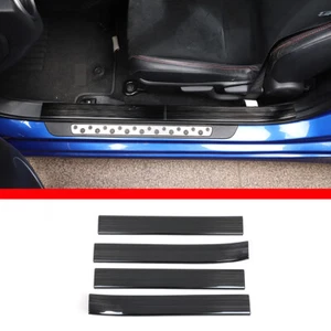 Black Steel Car Door Built Threshold Strip Trim For T@yota 86/Sub@ru BRZ 12-2020 - Picture 1 of 10