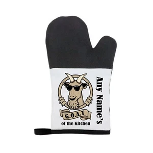 Personalised Kitchen GOAT, Chef Rubber/Canvas Material Oven Mitt/Glove Christmas - Picture 1 of 3