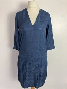 & Other Stories blau Lagenlook Drop Waisted knielanges Kleid Gr. 10 Taschen - Bild 1 von 7