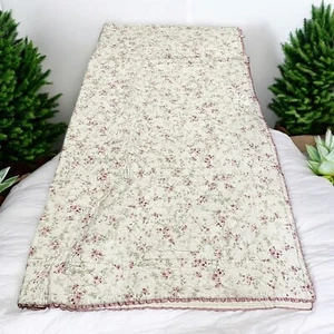 Simply Shabby Chic Pink Green Floral Cottage Queen Quilt Blanket 92X98inch - Picture 1 of 9