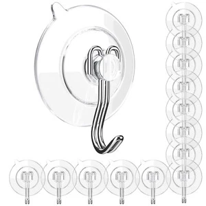 14Pack Heavy Duty Suction Cup Hooks for Kitchen Bathroom Shower Wall Window Door - Picture 1 of 8