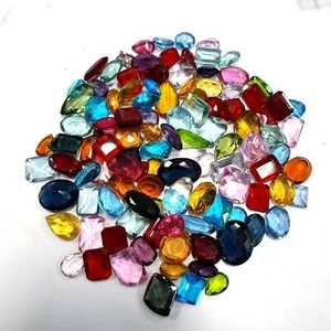 100 Cts Lab-Created Topaz Mix Color & Mix Shape Lot Loose Gemstone For Sale I649 - Picture 1 of 7
