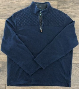 GH Bass Co Herren Pullover Gr. Large dunkelblau 1/4 Zip Pulli gesteppt Oberteil Freizeit - Bild 1 von 12