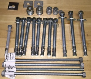 Assorted Mixture of Red Head Anchor Bolts & Washers-See Written List of Items - Picture 1 of 3