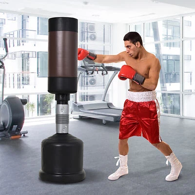 HOMCOM Standboxsack Boxpuppe Boxdummy Boxsack Box Höhenverstellbar NEU Braun - Bild 1 von 4