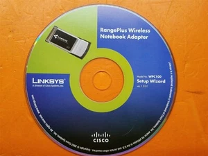 ⭐️⭐️⭐️⭐️⭐️ Linksys RangePlus Wireless Notebook Adapter WPC100 Setup Wizard CD - Picture 1 of 2