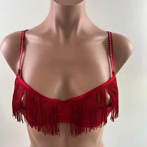 Victoria's Secret Very Sexy Push Up Without Padding Rhinestone Bra Red S NWT - Picture 1 of 8