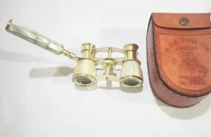  Brass Binoculars Mother of Pearl La Dauphin Paris Opera Glasses with Box - Picture 1 of 7