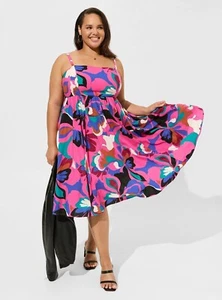Vestido Solero Torrid Rosa Floral Nuevo con Etiquetas Nuevo 2X - Imagen 1 de 11