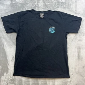 Santa Cruz Skateboards T-Shirt Youth Large Black Logo Waves Surfing - Picture 1 of 7