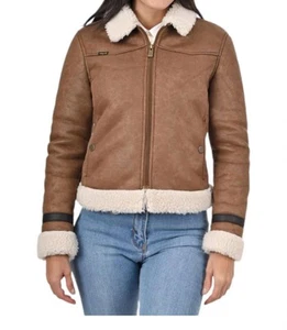 Wrangler ladies coat with sheepskin on collar and cuffs Capuccino - Picture 1 of 13