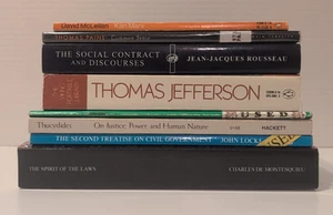 Lot 8 POLITICAL PHILOSOPHY Books LOCKE Paine MARX Rousseau MONTESQUIEU Justice - Picture 1 of 6