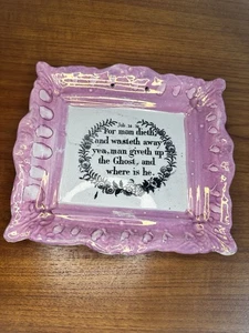 Antique C. 1860 – Sunderland pink lusterware Wall Plaque Job 14:10 - Picture 1 of 3
