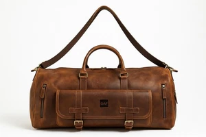 Große Vintage-Reisetasche Herren Echtleder Fitness Wochenende Übernachtung 28 Zoll - Bild 1 von 13