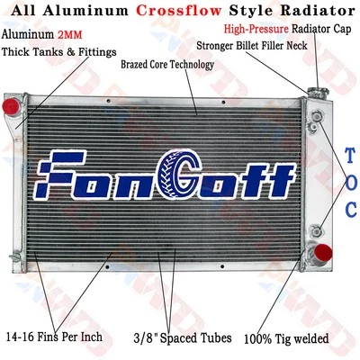 369 Aluminum 3 Row Radiator For 67-72 Chevy C/K C10 C20 C30 K10 GMC C2500 K3500 - Изображение 1 из 4