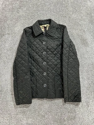 博柏利 Brit 夹克女式 Xs 黑色绗缝外套 — 第 1/4 张图片