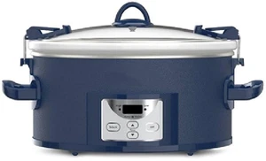 Crock-Pot 7qt One Touch Cook & Carry Slow Cooker Blue Locking Lid Programmable - Picture 1 of 4